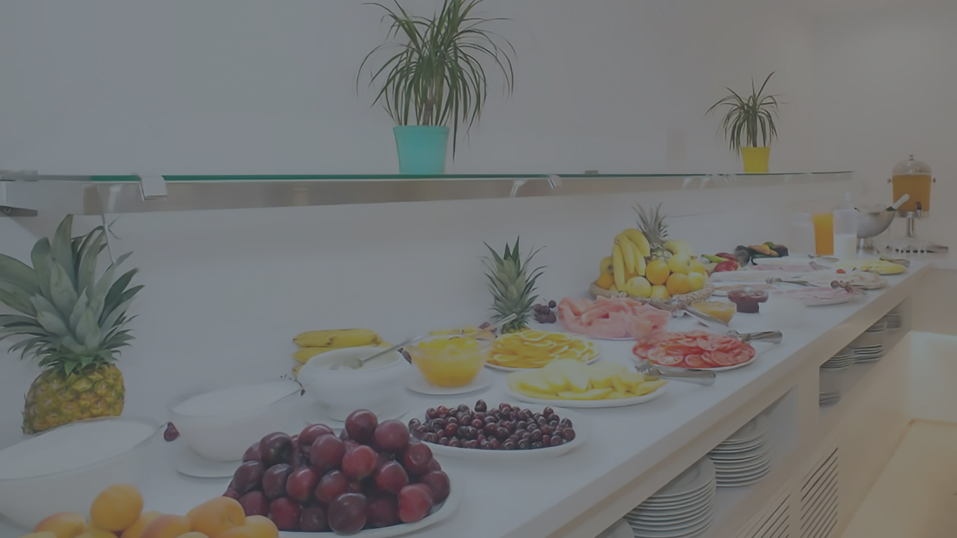 Nuestros servicios Una de las barras del buffet libre de desayuno del hotel