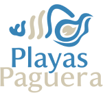 Logotipo en color azul y arena, representado por una caracola marina